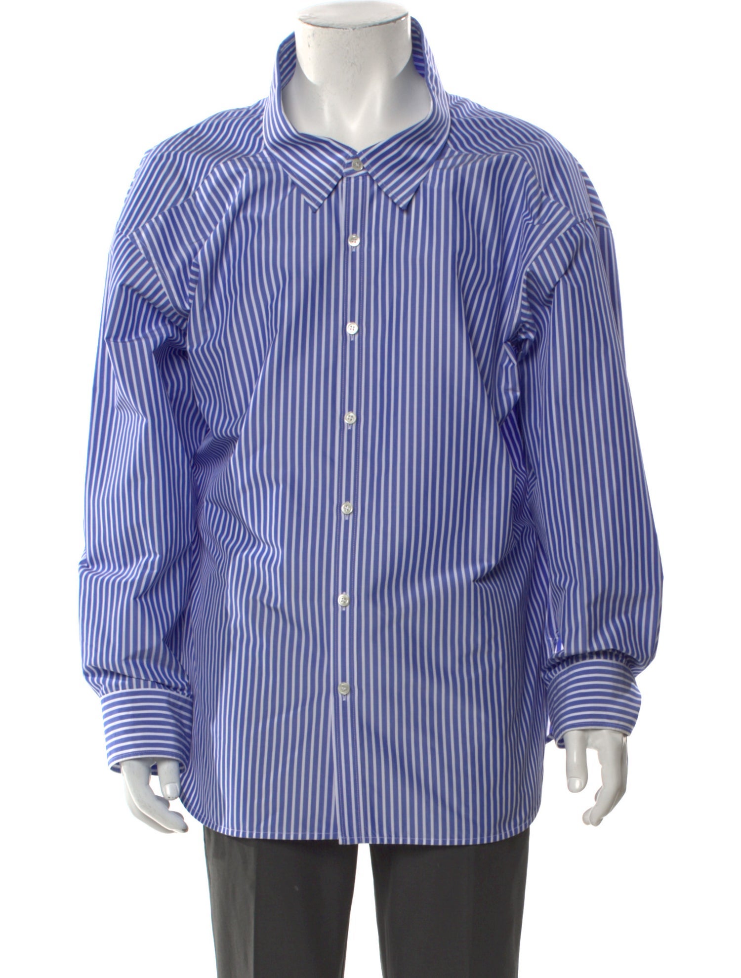 Balenciaga 2017 Striped Dress Shirt