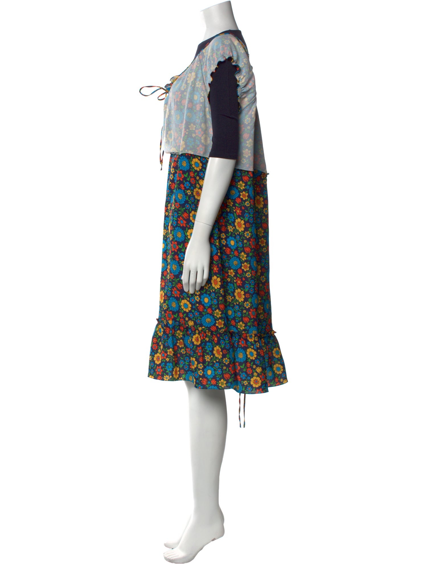 Balenciaga Floral Print Knee-Length Dress