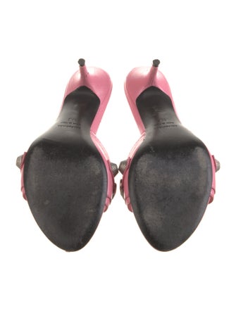Balenciaga Leather Studded Accents Slides