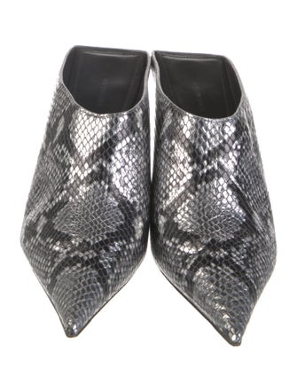 Balenciaga Leather Animal Print Mules