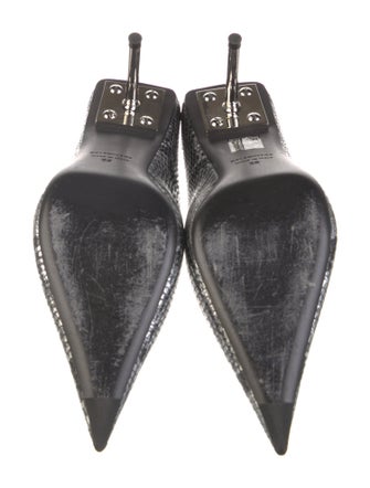 Balenciaga Leather Animal Print Mules