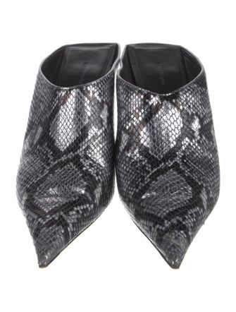 Balenciaga Leather Animal Print Mules