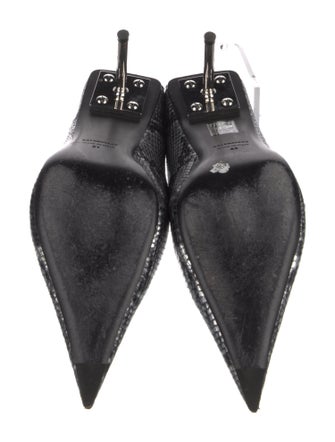 Balenciaga Leather Animal Print Mules