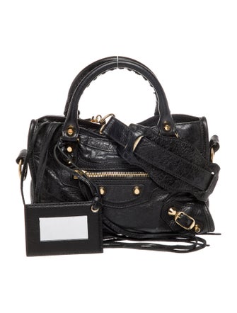 Balenciaga Leather Motocross Classic Mini City Bag Mini