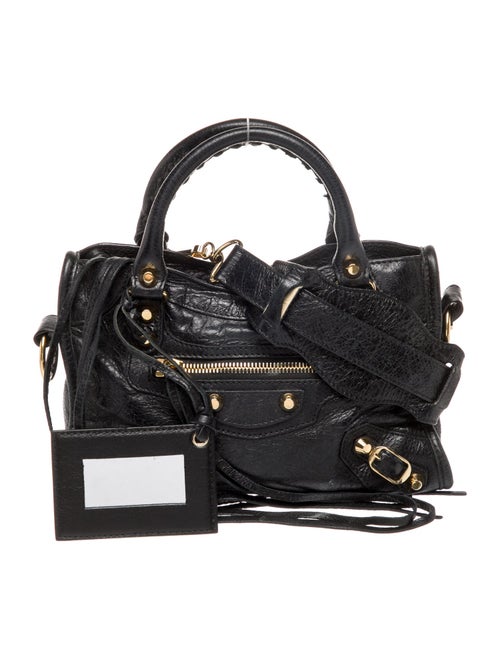 Balenciaga Leather Motocross Classic Mini City Bag Mini