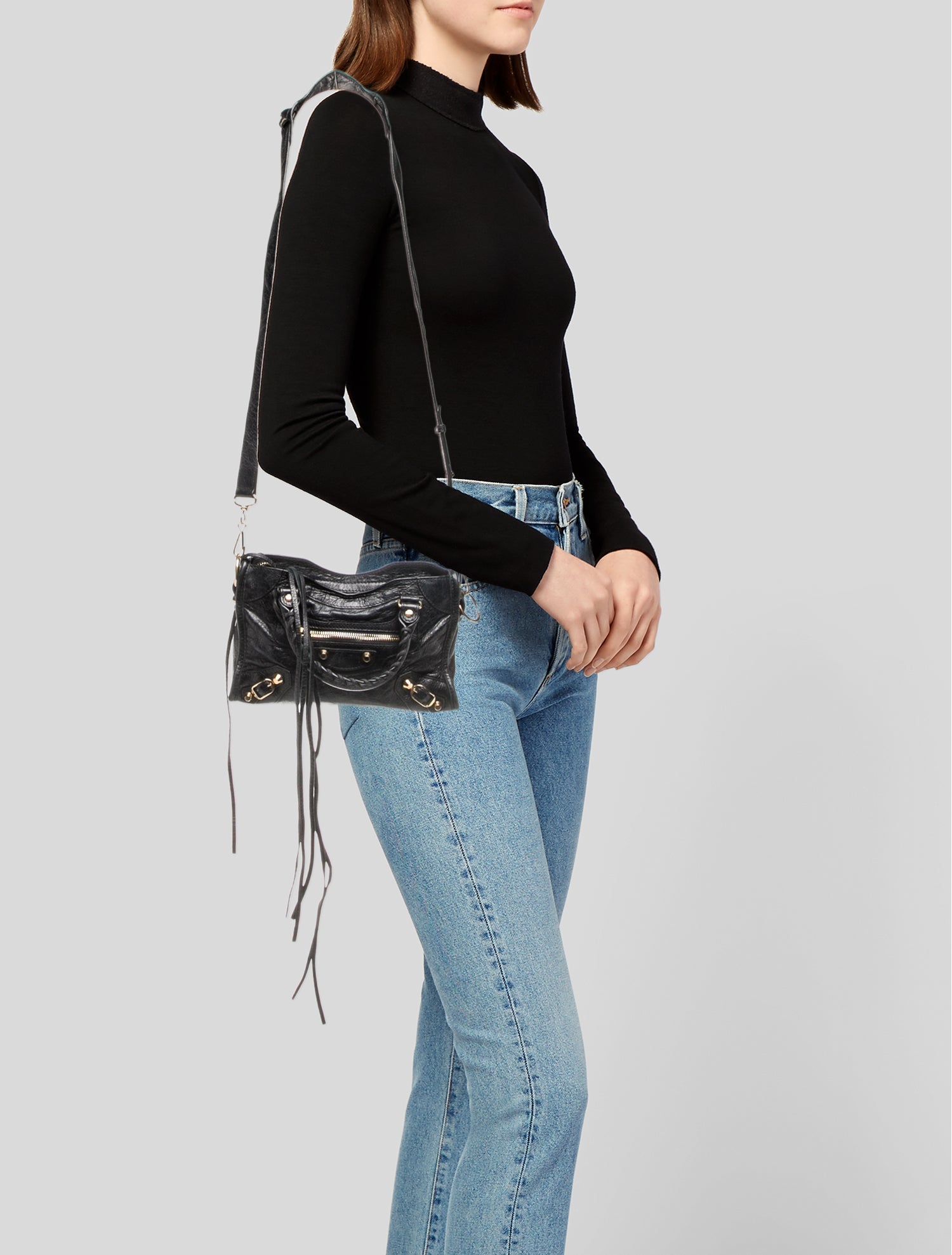 Balenciaga Leather Motocross Classic Mini City Bag Mini