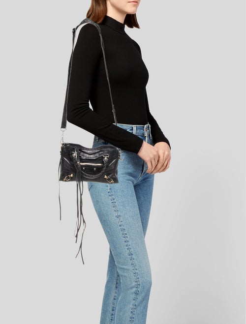 Balenciaga Leather Motocross Classic Mini City Bag Mini