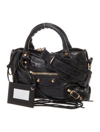 Balenciaga Leather Motocross Classic Mini City Bag Mini