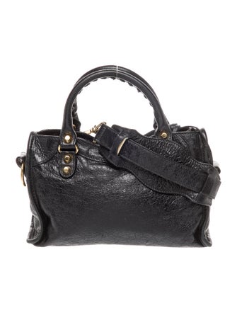 Balenciaga Leather Motocross Classic Mini City Bag Mini