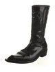 Balenciaga Patent Leather Embroidered Accent Western Boots