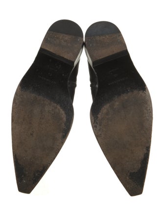 Balenciaga Patent Leather Embroidered Accent Western Boots