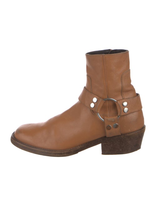 Balenciaga Leather Studded Accents Moto Boots