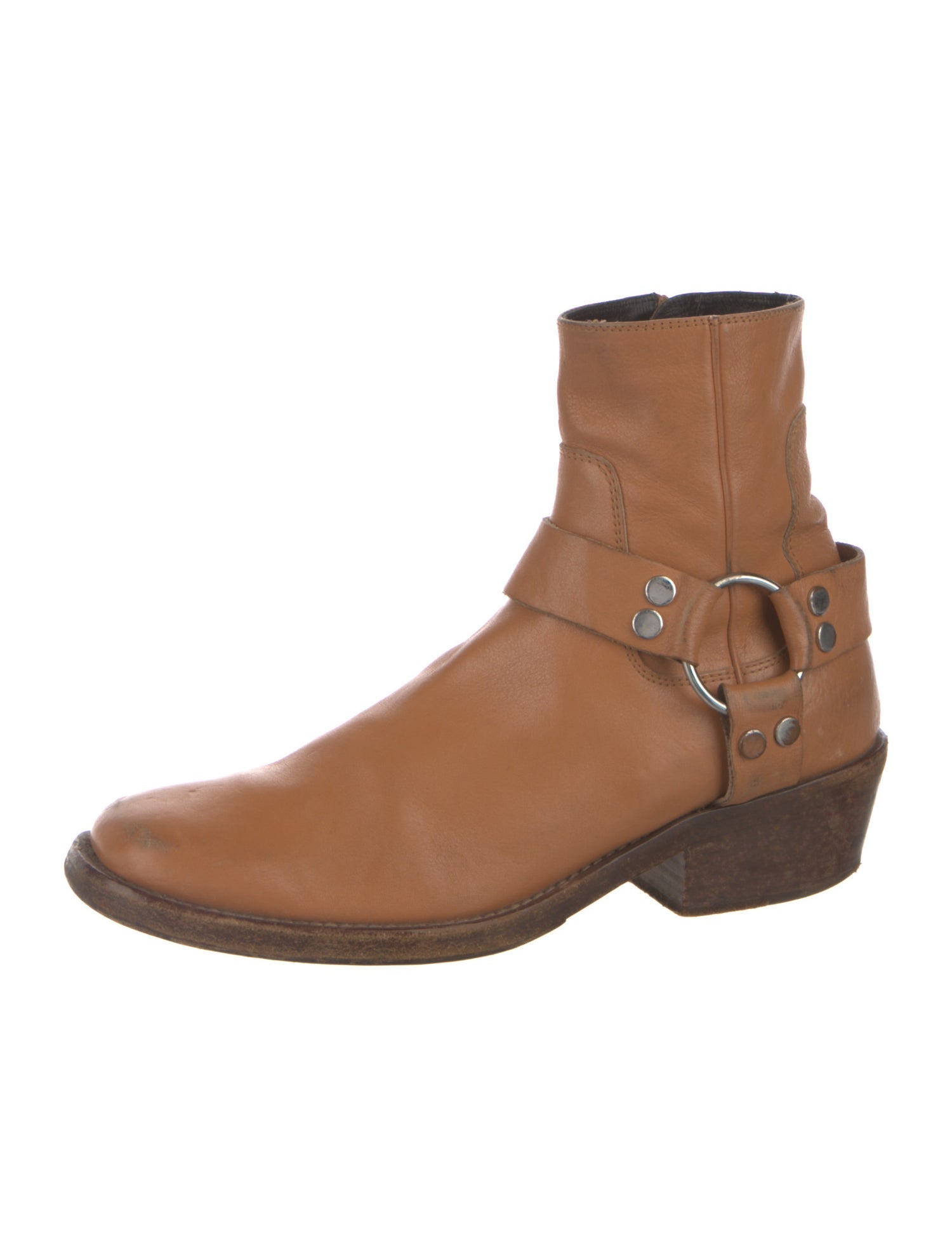 Balenciaga Leather Studded Accents Moto Boots