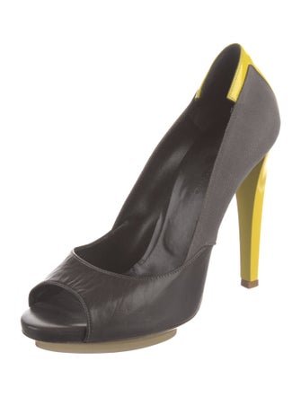 Balenciaga Canvas Colorblock Pattern Pumps