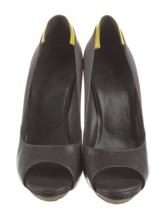 Balenciaga Canvas Colorblock Pattern Pumps