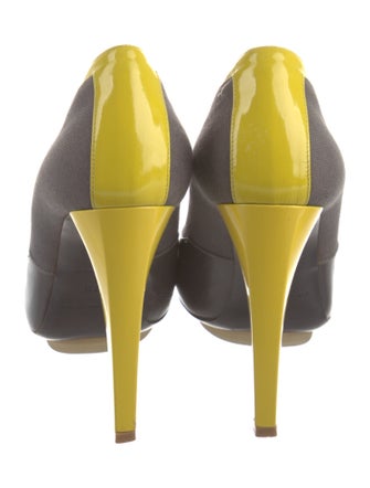 Balenciaga Canvas Colorblock Pattern Pumps