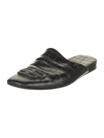 Balenciaga 2022 Embossed Leather Mules