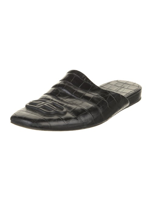 Balenciaga 2022 Embossed Leather Mules