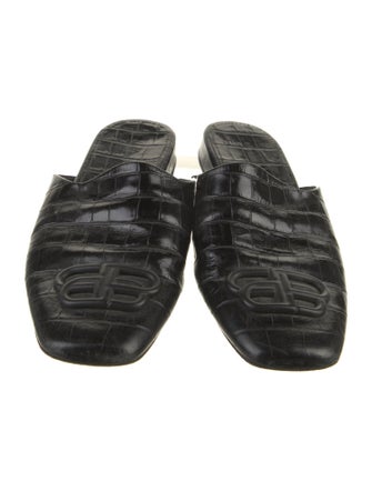 Balenciaga 2022 Embossed Leather Mules