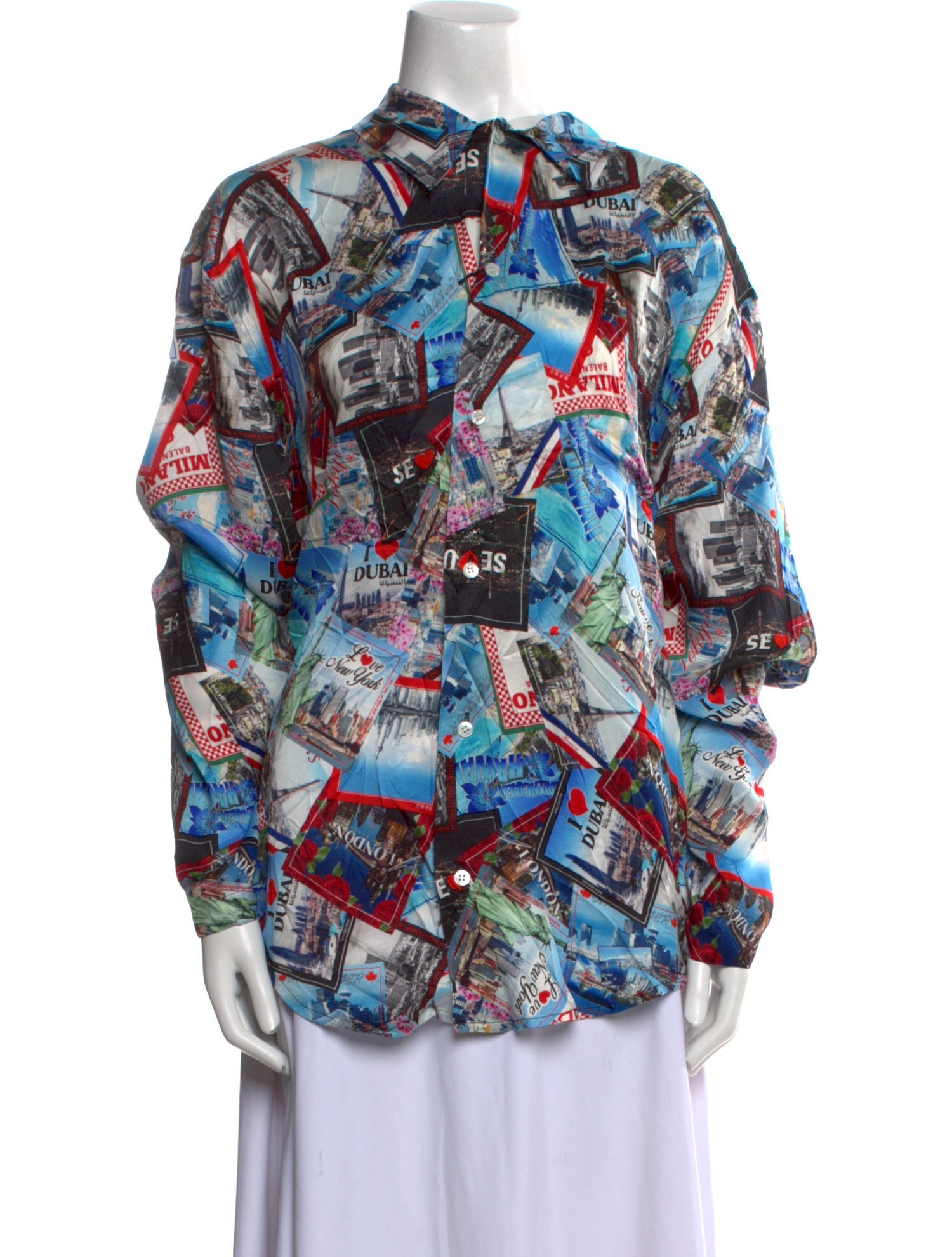 Balenciaga 2021 Silk Button-Up Top