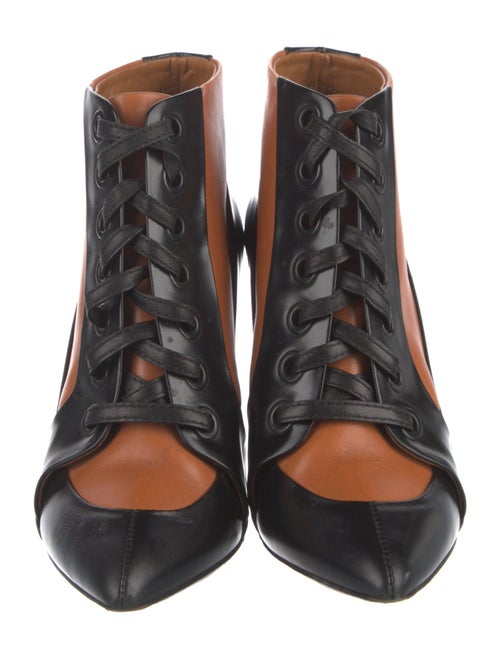 Balenciaga Leather Colorblock Pattern Lace-Up Boots