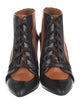 Balenciaga Leather Colorblock Pattern Lace-Up Boots
