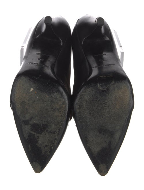 Balenciaga Leather Colorblock Pattern Lace-Up Boots