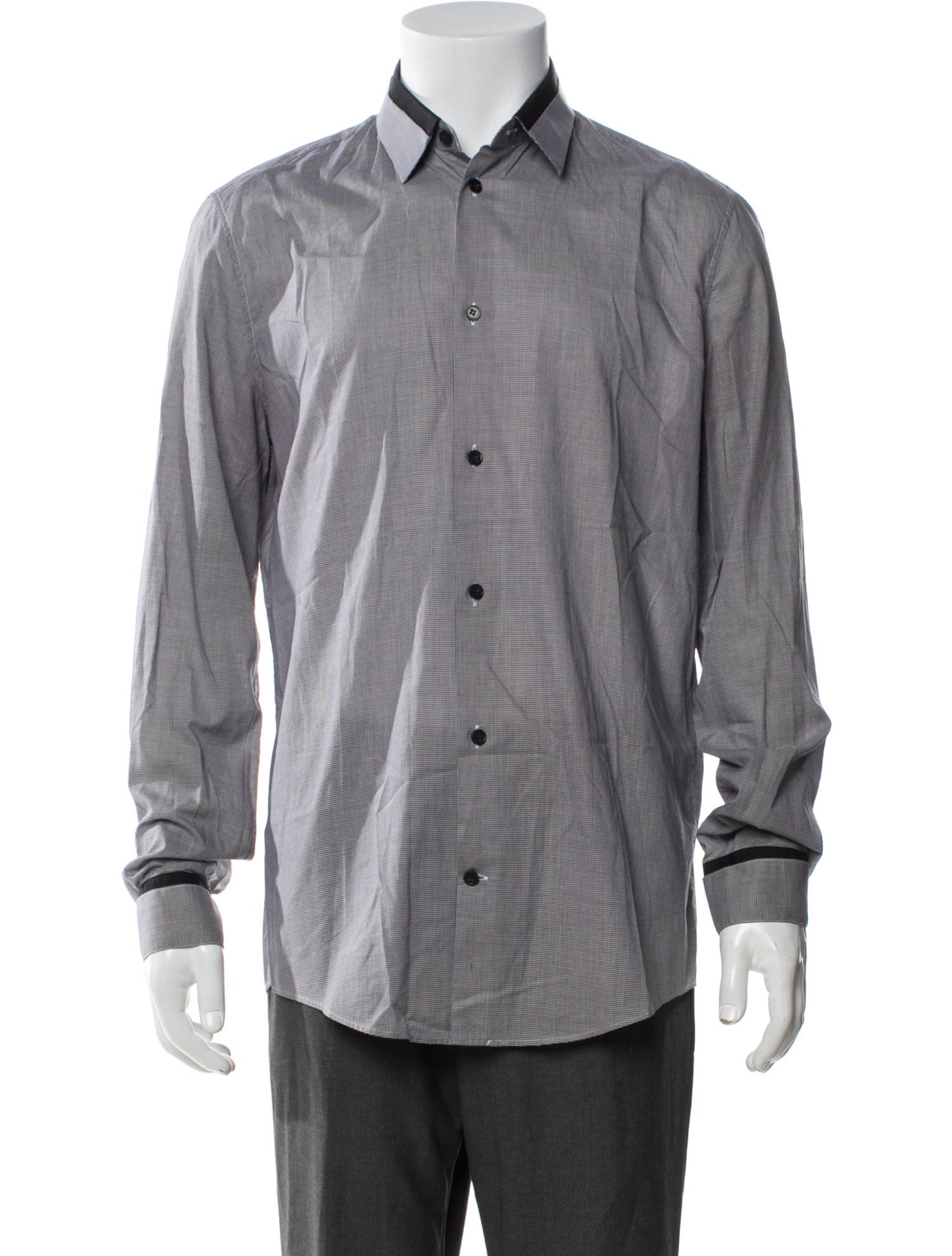 Balenciaga 2013 Plaid Print Dress Shirt