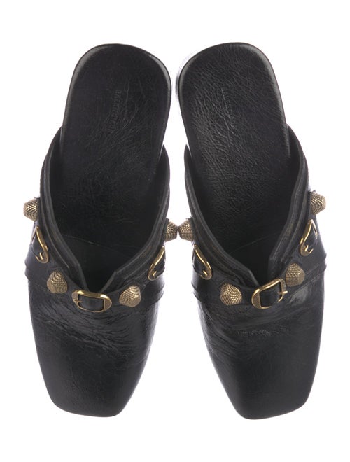 Balenciaga Leather Studded Accents Mules