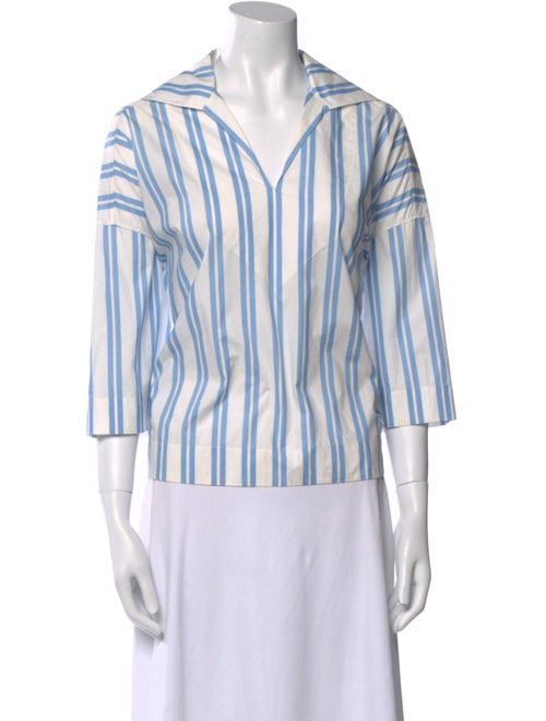 Balenciaga 2016 Striped Button-Up Top