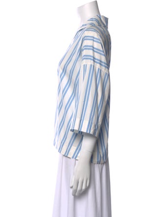 Balenciaga 2016 Striped Button-Up Top