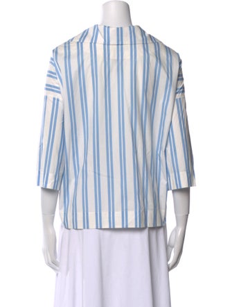 Balenciaga 2016 Striped Button-Up Top