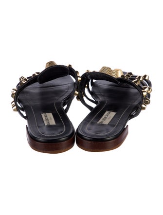 Balenciaga Leather Polka Dot Print Slides