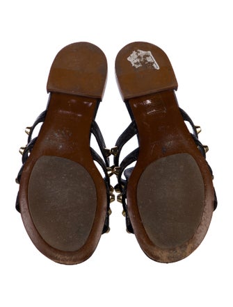 Balenciaga Leather Polka Dot Print Slides