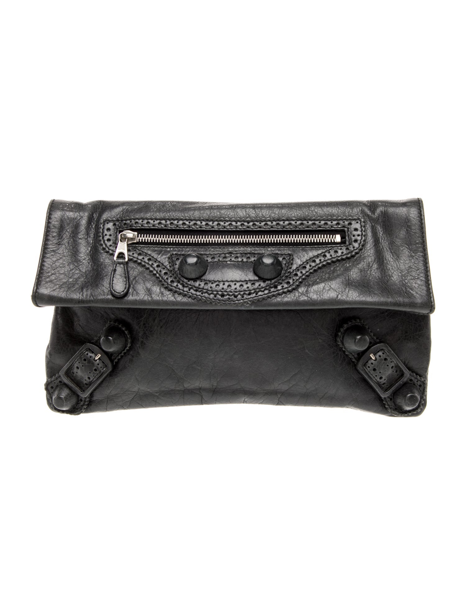 Balenciaga Leather Motocross Clutch