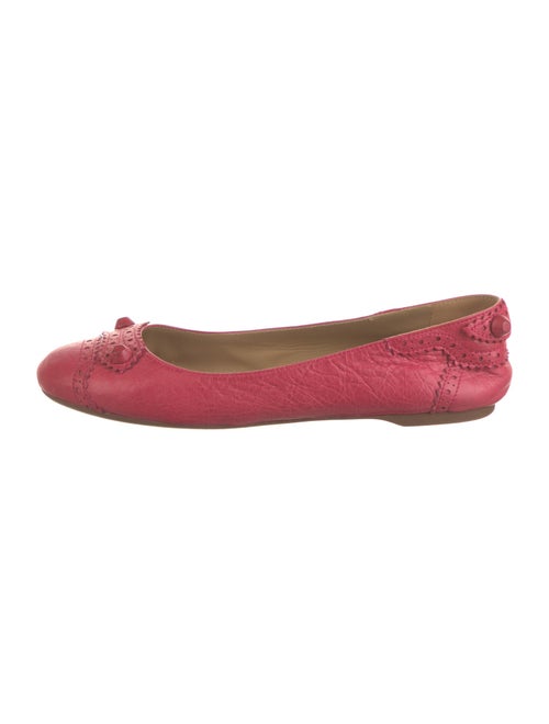 Balenciaga Leather Scalloped Accent Ballet Flats