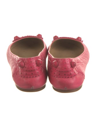 Balenciaga Leather Scalloped Accent Ballet Flats