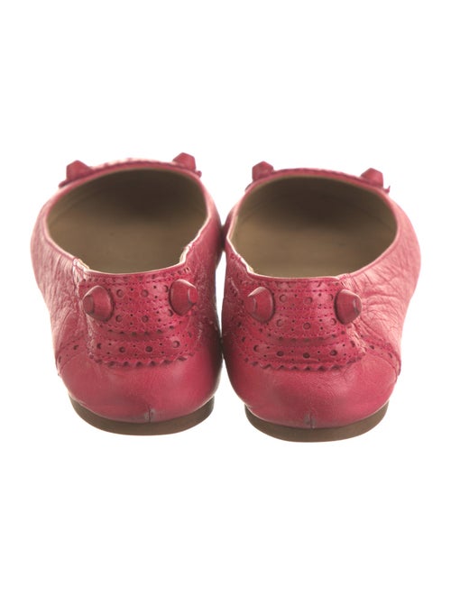 Balenciaga Leather Scalloped Accent Ballet Flats