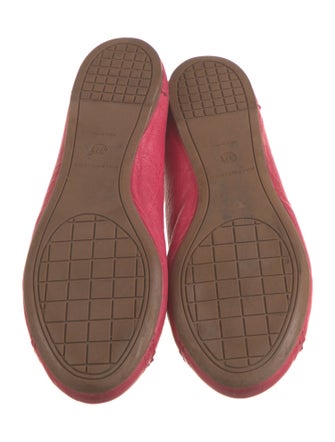 Balenciaga Leather Scalloped Accent Ballet Flats