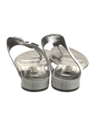 Balenciaga Leather Studded Accents T-Strap Sandals