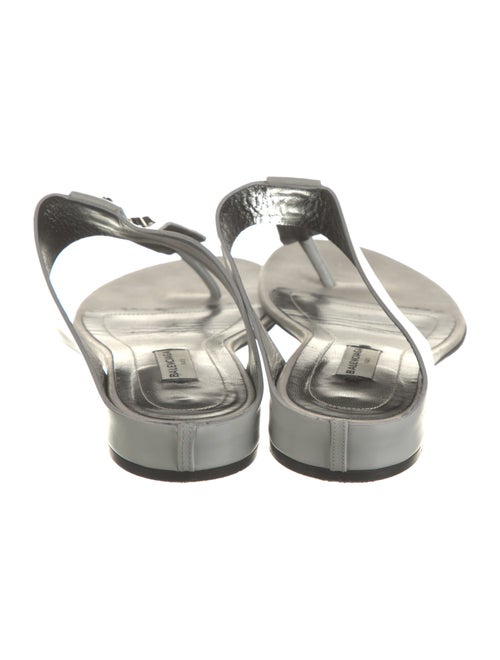 Balenciaga Leather Studded Accents T-Strap Sandals