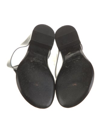 Balenciaga Leather Studded Accents T-Strap Sandals