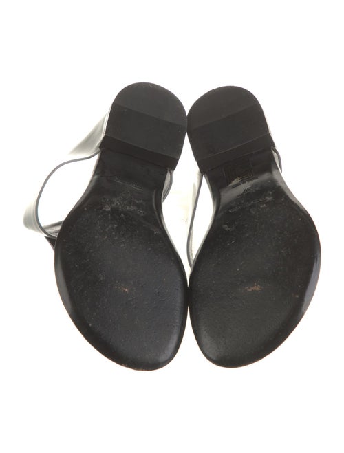 Balenciaga Leather Studded Accents T-Strap Sandals