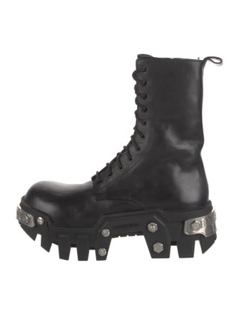 Balenciaga Leather Combat Boots