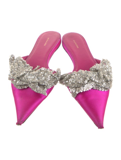 Balenciaga Satin Sequin Embellishments Mules