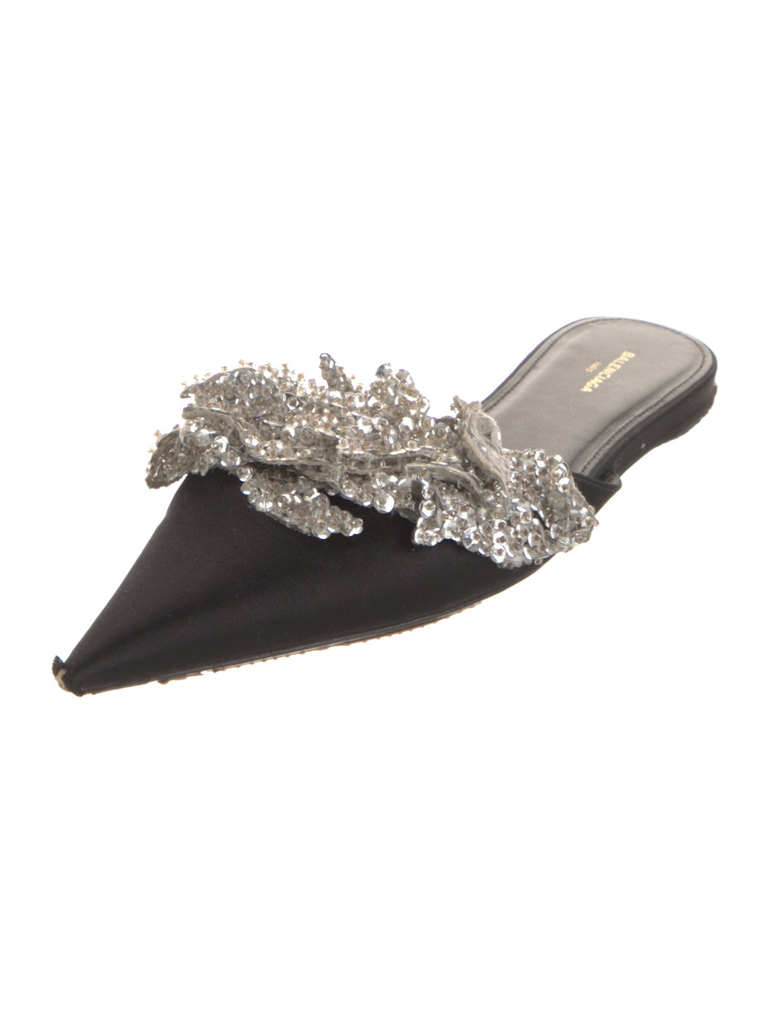 Balenciaga Satin Sequin Embellishments Mules