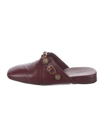 Balenciaga Leather Studded Accents Mules