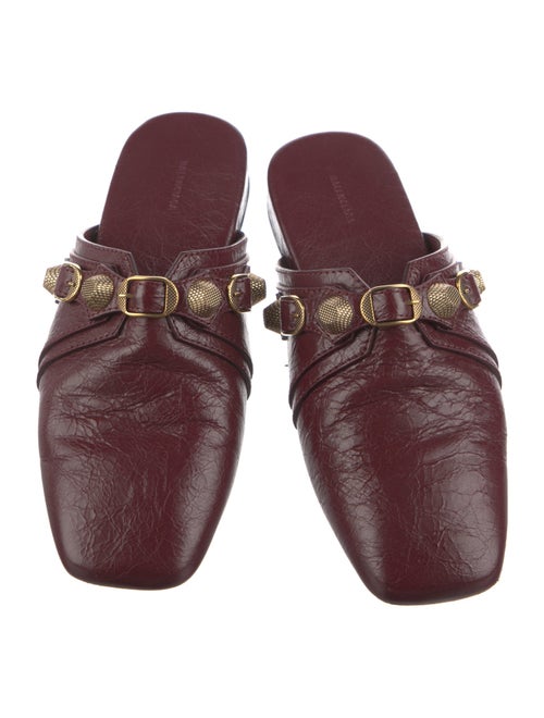 Balenciaga Leather Studded Accents Mules