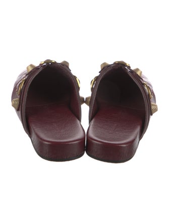 Balenciaga Leather Studded Accents Mules