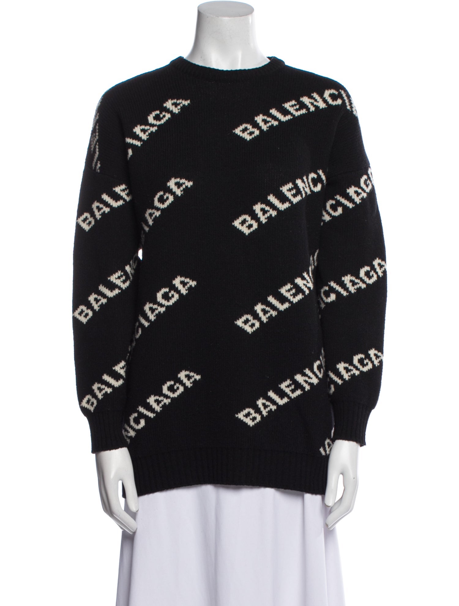 Balenciaga 2018 All Over Logo Sweater